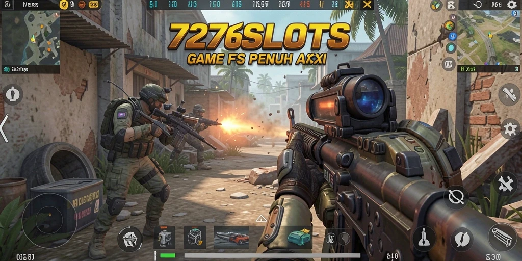 Tampilan gameplay mendebarkan di 7276SLOTS dengan aksi tembak-menembak yang intens.