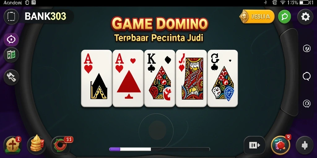 Tampilan gameplay seru dalam game Domino BANK303.
