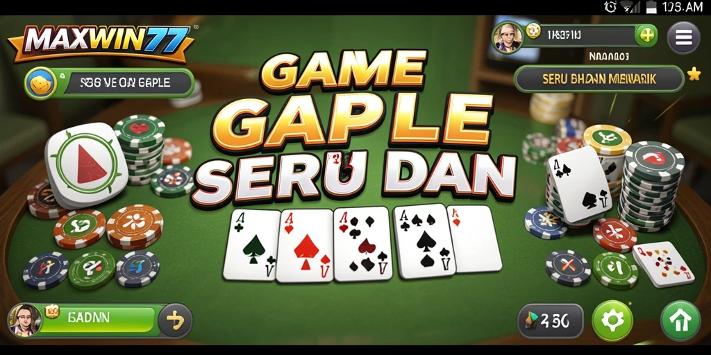 Gameplay seru di MAXWIN77 dengan pemain lain dalam Gaple.