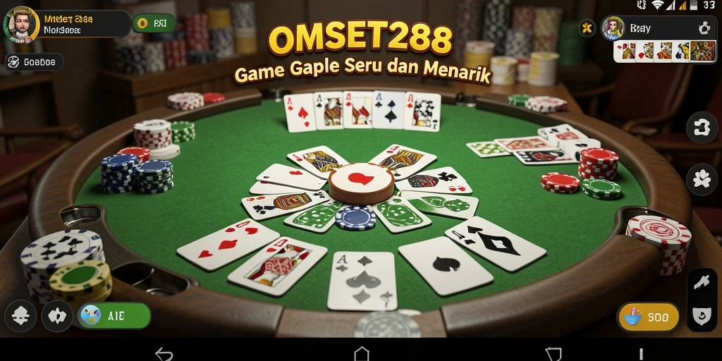 Screenshot gameplay OMSET288 yang menampilkan keseruan bermain Gaple.