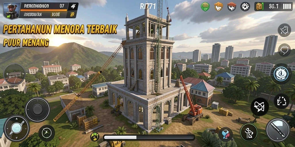 Tampilan permainan Tower Defense yang menegangkan di RI771.