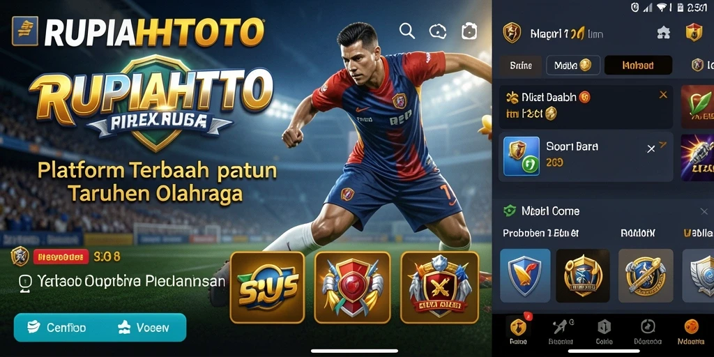 Tampilan antarmuka pengguna RUPIAHTOTO saat melakukan taruhan olahraga.