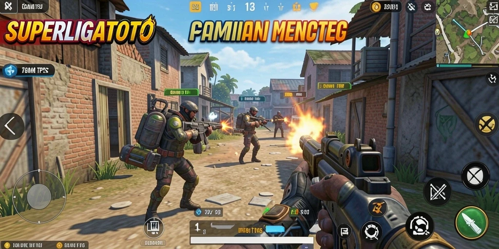 Menampilkan aksi seru dan intens di dalam game TPS.